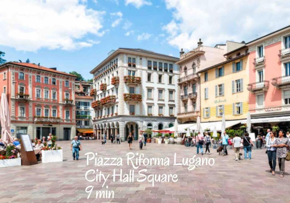 'Cuore Di Rose' Parking - Welcome Set, Netflix, For 4 Persons -By Easylife Swiss Lugano Exteriér fotografie